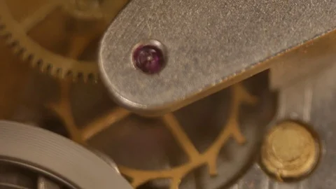 Clock Gears Mechanism. Close up. Stock Footage 79870289
