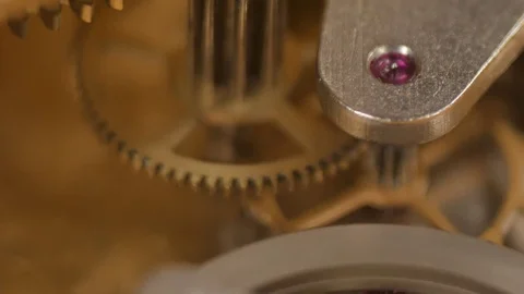 Clock Gears Mechanism. Close up. Stock Footage 79870292
