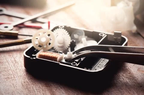 Clock gears Stock Photos