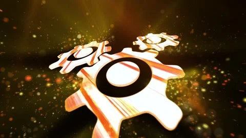 Clock gears spin in space Stockbeeldmateriaal 276659486