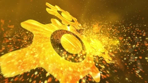Clock gears spin in space Stock Footage 276659940