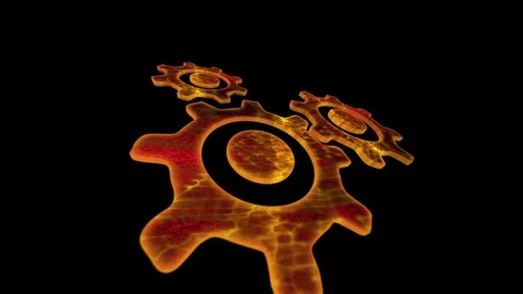 Clock gears spin in space Stock Footage 276685864