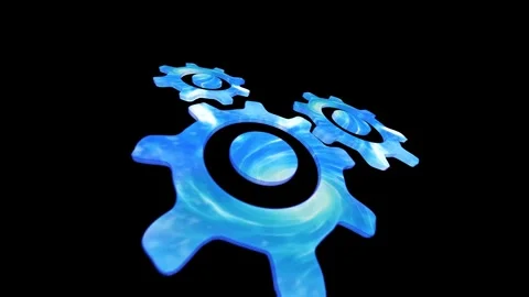 Clock gears spin in space Stock Footage 276685974