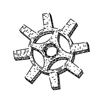Clock gears steampunk sketch hand drawn vector Stock Illustration
