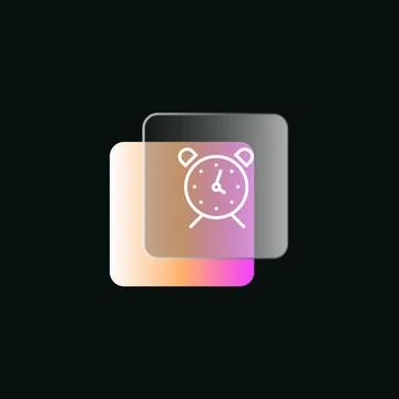 Clock glass morphism icon button design vector Illustrazione stock