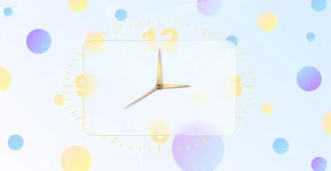 Clock glassmorphism effect. 3d style rectangle timer Gold Stock Illustration