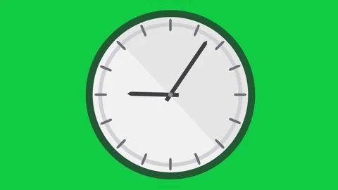 A clock with a glowing frame on a green screen for scheduling. Stock Footage 299045442