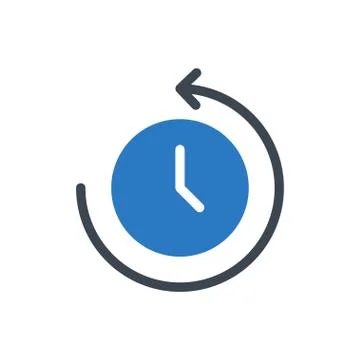 Clock glyph color icon Stock Illustration