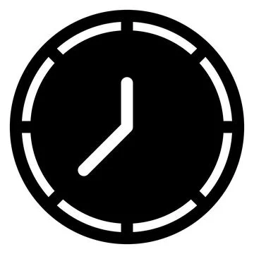 Clock glyph icon vector illustration isolated on white background Stock Illustration