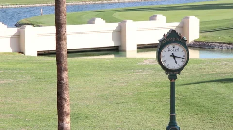 Clock on Golf Course (Oversized Rolex Stock Video Pond5