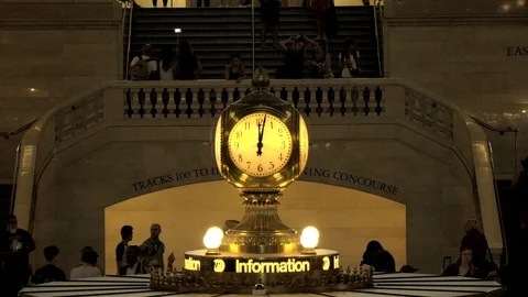 Clock in Grand Central Station Stock Footage 87341643