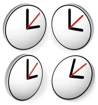 Clock Graphics, Clock Icon. Editable clock with hour, minute and second point Stock Illustration