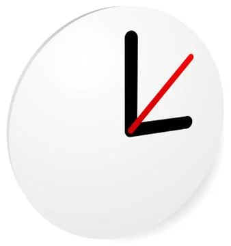 Clock Graphics, Clock Icon. Editable clock with hour, minute and second point Иллюстрация