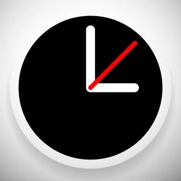 Clock Graphics, Clock Icon. Editable clock with hour, minute and second point Stock Illustration