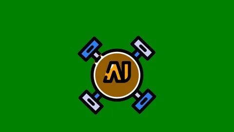 Clock green background black white logo coffee cup green screen animated Stock Footage 314063877