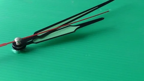 Clock on green background 스톡 동영상 81965072