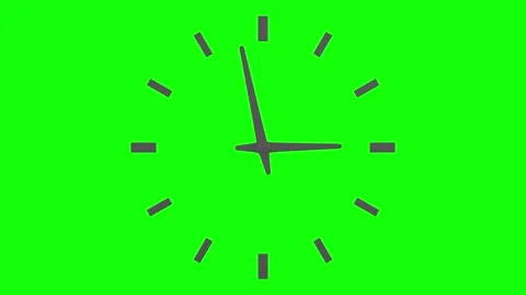 Clock on green background. Isolated 3D illustration Video stock 273437294