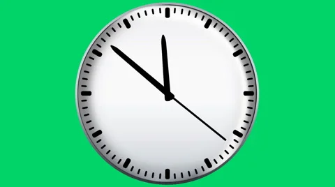 Clock on green background, seamless loop animation Stock Footage 46155939