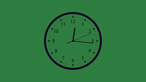 A clock on green screen and animated chromakey background gesture style Video stock 335129967