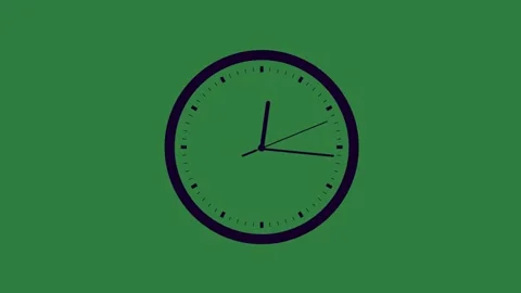 A clock on green screen and animated chromakey background gesture creative Video stock 335129969
