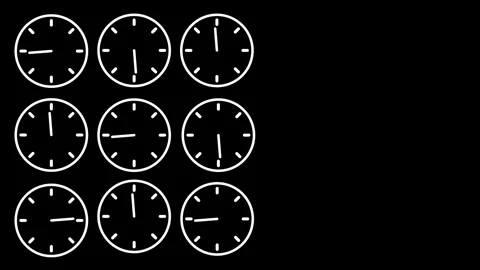 Clock Grid Stock Footage 335609029
