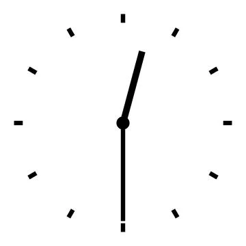 Clock at half past noon or midnight Illustrazione stock