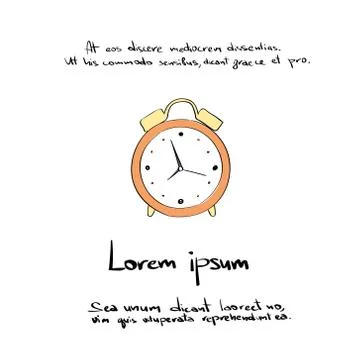 Clock Hand Draw Color Icon Vector Stock Illustration