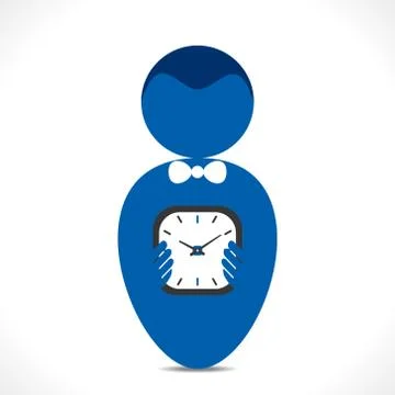 Clock in hand or time is money concept vector Stock Illustration