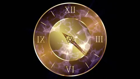 Clock with hands and superimposed haze effect on a black background. Stock Footage 152137279