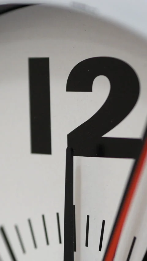 Clock Hands Approaching Twelve O'Clock Stock Footage 309692633