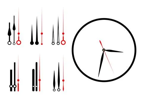 Clock hands design template. Time pointers symbol. Template design. Vector il 스톡 일러스트