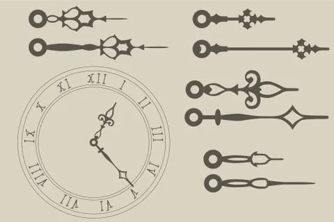 Clock hands Stock Illustration