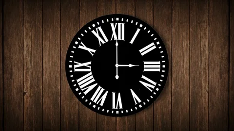 Clock hands keep going on just like human being's life - roman clock -  half day Stock Footage 105404778