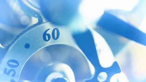 Clock hands mark the time it runs, close up Stock-Footage 78293392