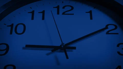 Clock Hands Moving Closeup At Night Stock Footage 341281310