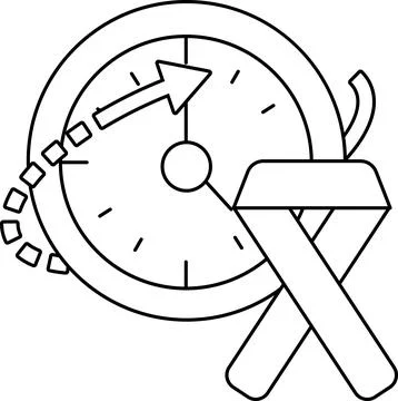A clock with the hands at the numbers 3 and 9 Stock Illustration