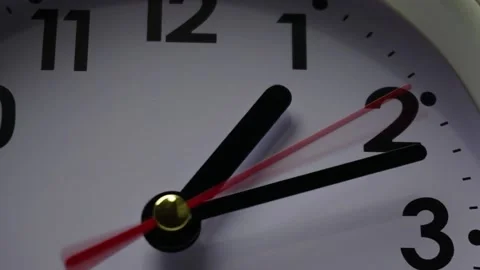 The clock hands point between numbers one and two. Stock Footage 230114687