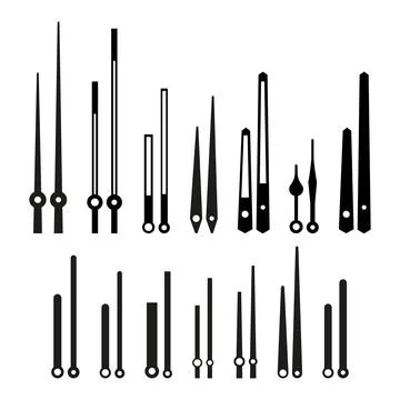 Clock Hands Set, Isolated on White Background Stock Illustration