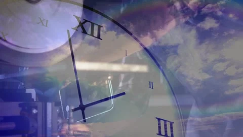 Clock hands shifting, engineer adjusting knobs and levers for timing through Stock Footage 334693868