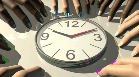 Clock with hands tapping impatiently, 3D animation Stock Footage 47503945