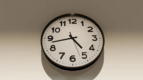 Clock hands turn time passes Stock Footage 305014894