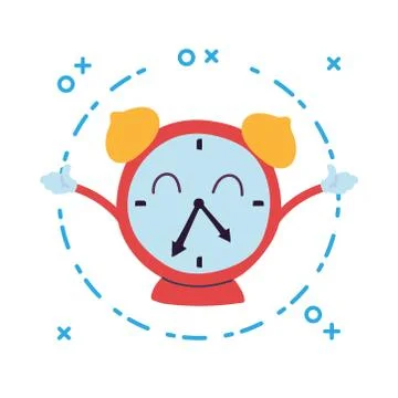 Clock with happy face cartoon 스톡 일러스트
