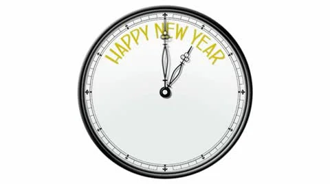 Clock: Happy new year Stock Footage 10571908