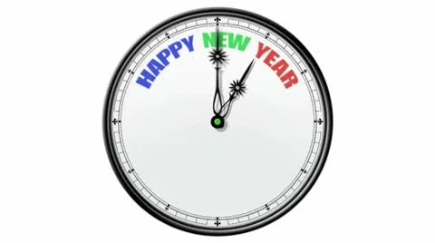 Clock: Happy new year Stock Footage 10572885