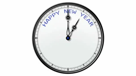 Clock: Happy new year Stock Footage 10572891
