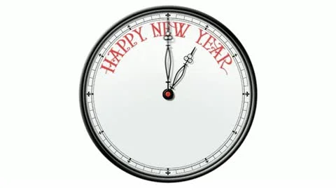 Clock: Happy new year Stock Footage 21980678