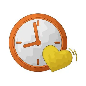 Clock with Heart illustration Stock Illustration
