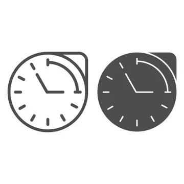 Clock with hour duration line and solid icon, Medical concept, medication time Stock Illustration