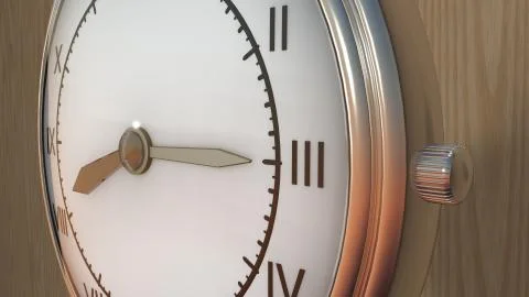 Clock hung with a chain, 3D illustration Stock Illustration