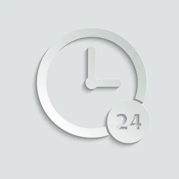 Clock  icon/ 24 hours online icon. twenty four hour icon Stock Illustration